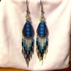 Vintage Boho style beaded dangle earrings